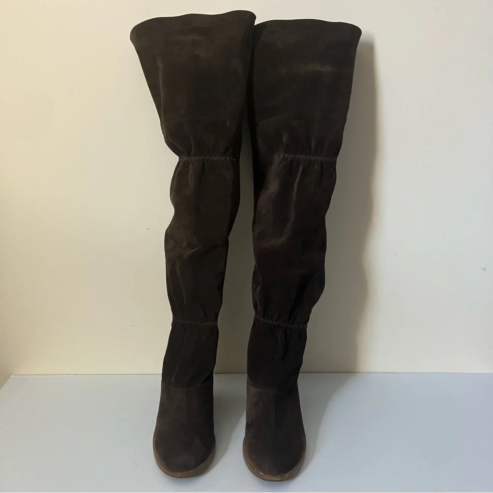 Robert Clergerie Timot Suede Brown Over the Knee Boots size 10